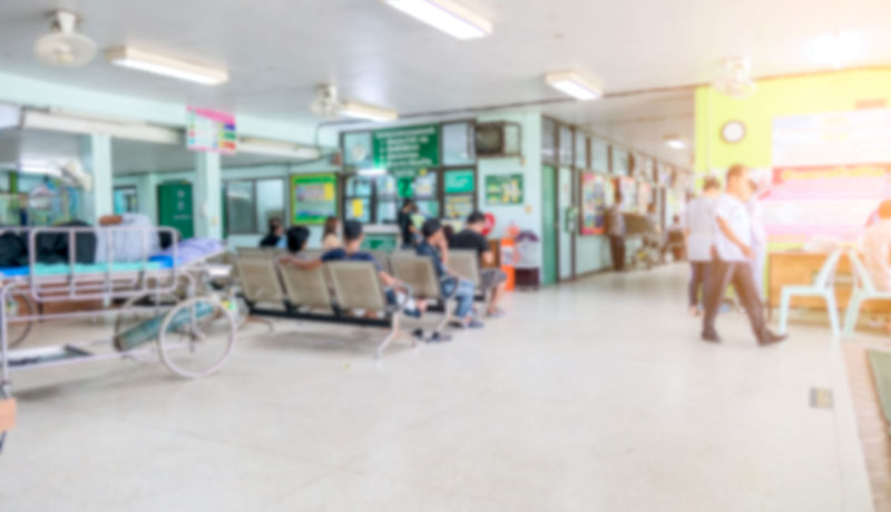 ER waiting room, out of focus