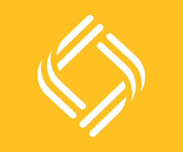 Curi logo mark on yellow